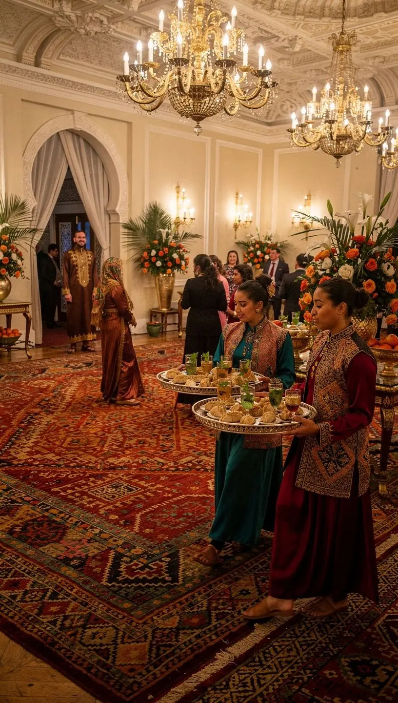 Feuilles de menthe fraîche et sachets de thé vert disposés harmonieusement.